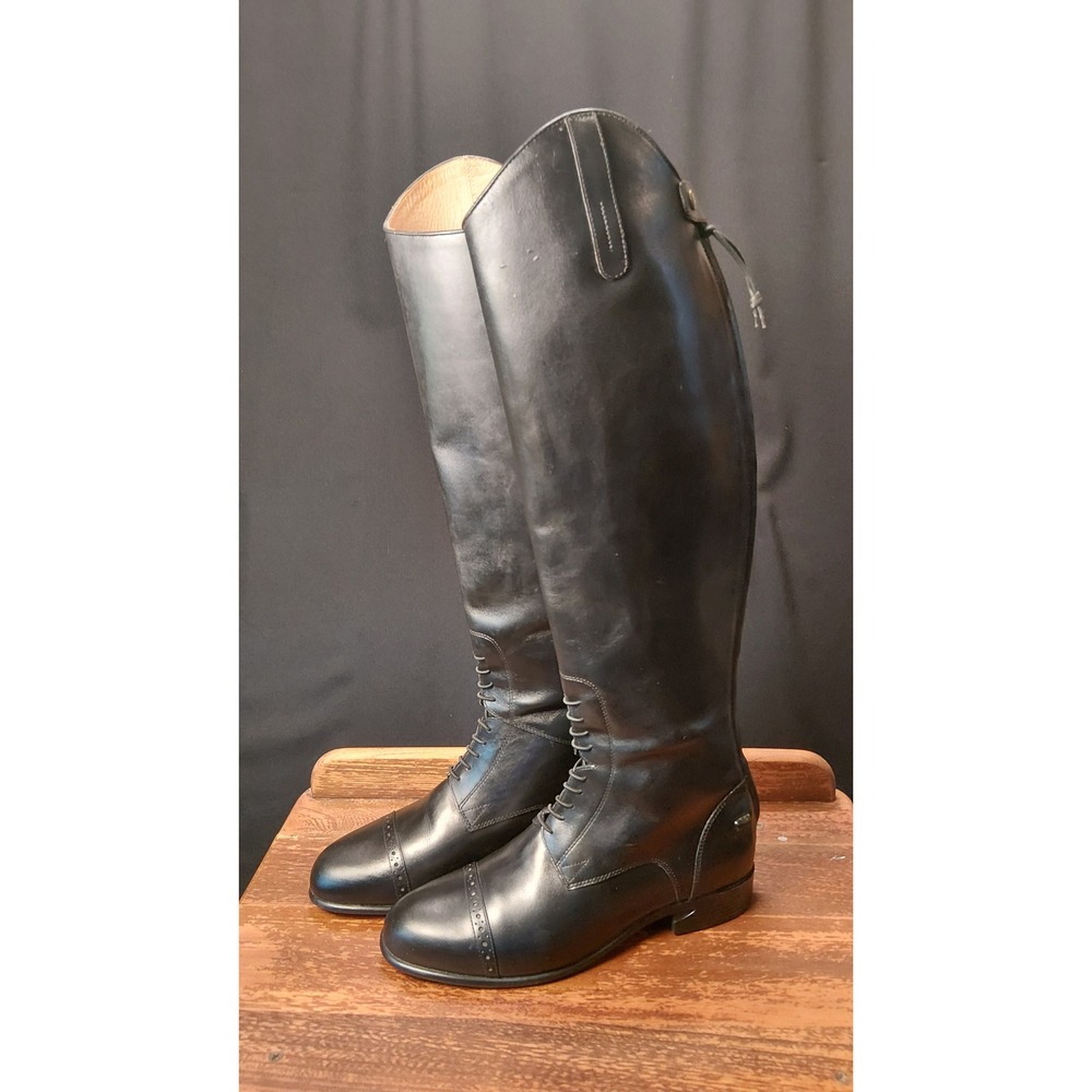 Ariat 10.5 D Tall Field Riding Boots Black Leather Zip 67705 Full Calf MSRP $379